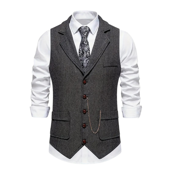 Herren Weste Regular Fit Hahnentritt Business Freizeit Ganzjahres
