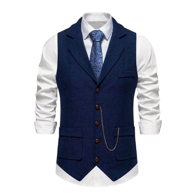 Herren Weste Regular Fit Hahnentritt Business Freizeit Ganzjahres