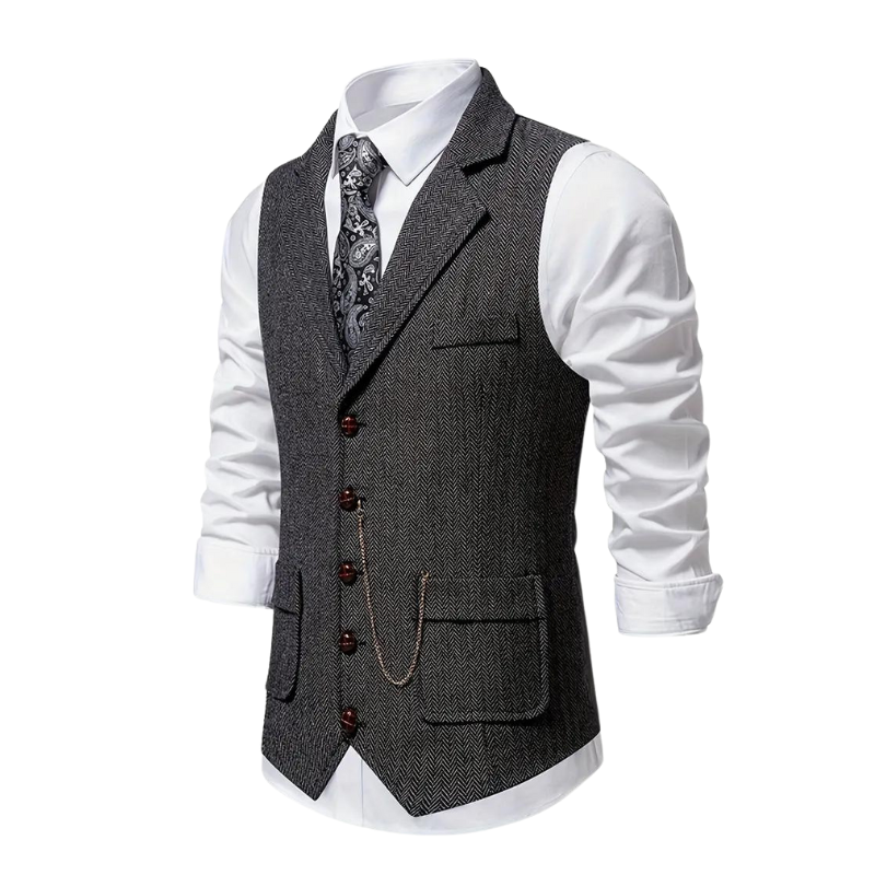 Herren Weste Regular Fit Hahnentritt Business Freizeit Ganzjahres