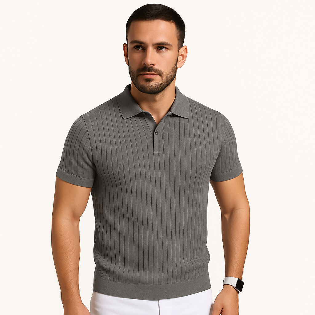 Herren Muskel-Fit Polo-Shirt Smart Casual Freizeit