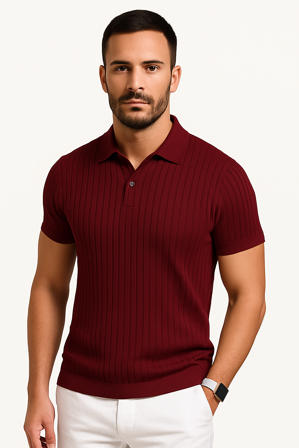 Herren Muskel-Fit Polo-Shirt Smart Casual Freizeit