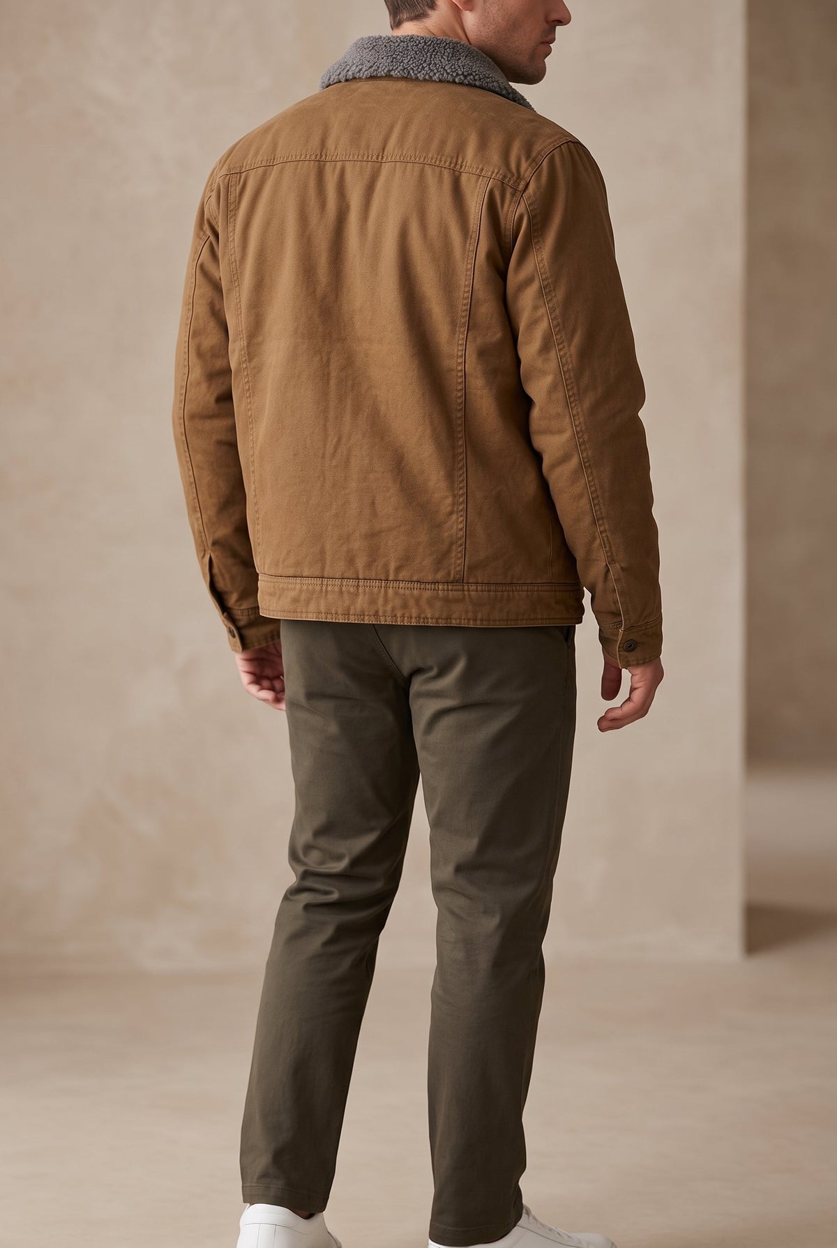Herren Winterjacke Westernstil Regular Fit Freizeit