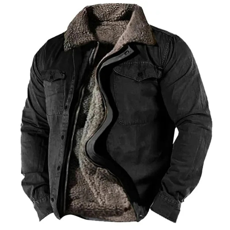 Herren Winterjacke Westernstil Regular Fit Freizeit
