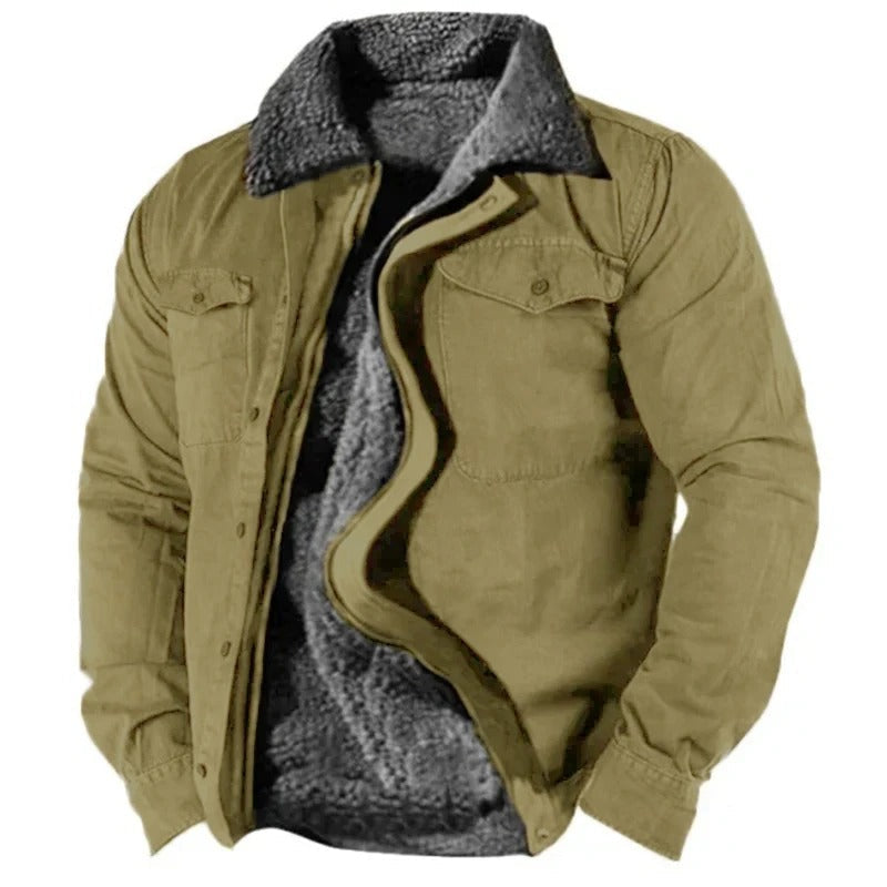 Herren Winterjacke Westernstil Regular Fit Freizeit