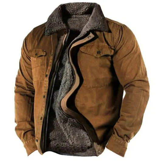 Herren Winterjacke Westernstil Regular Fit Freizeit