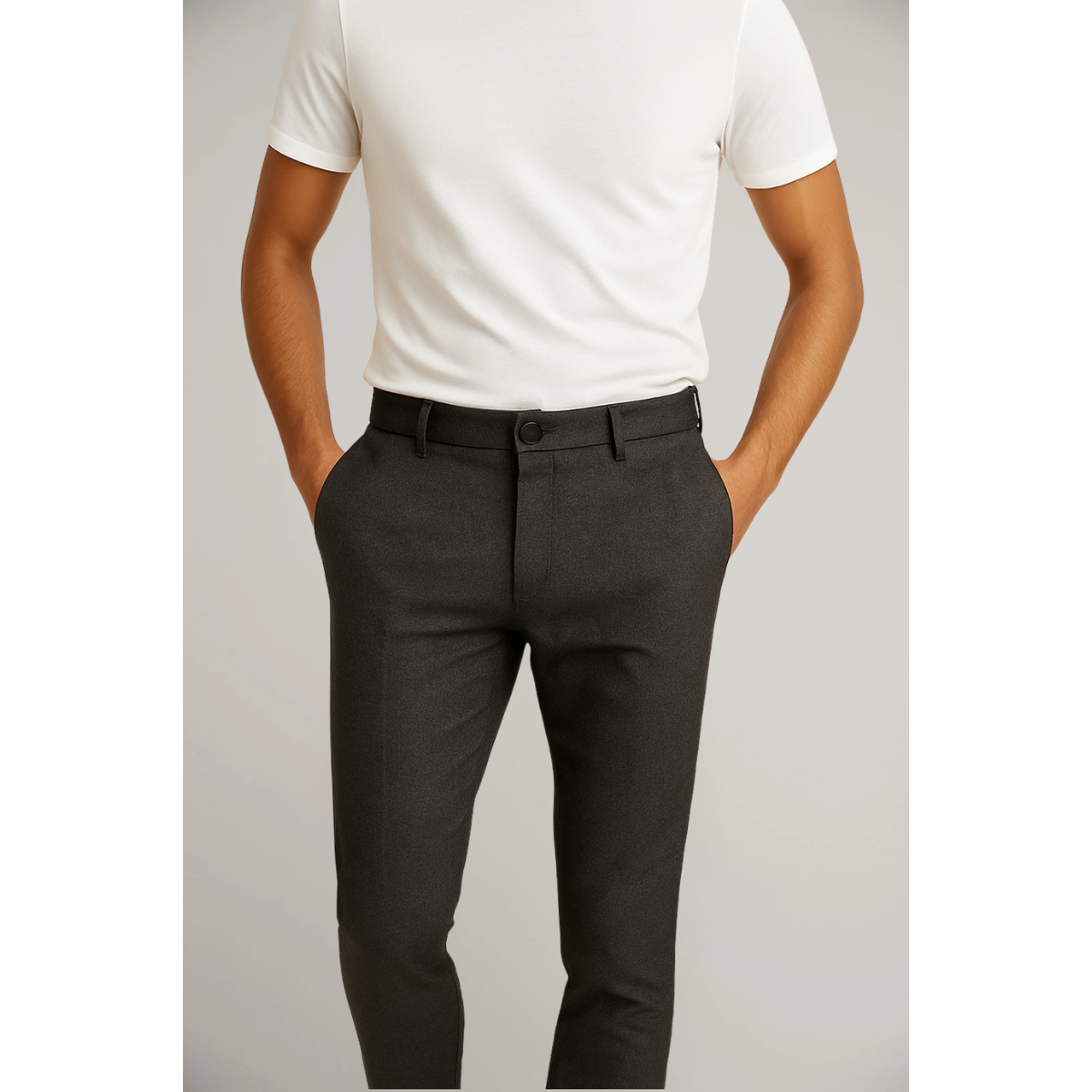 Herren Slim Fit Maßanzug-Hose Business Classic