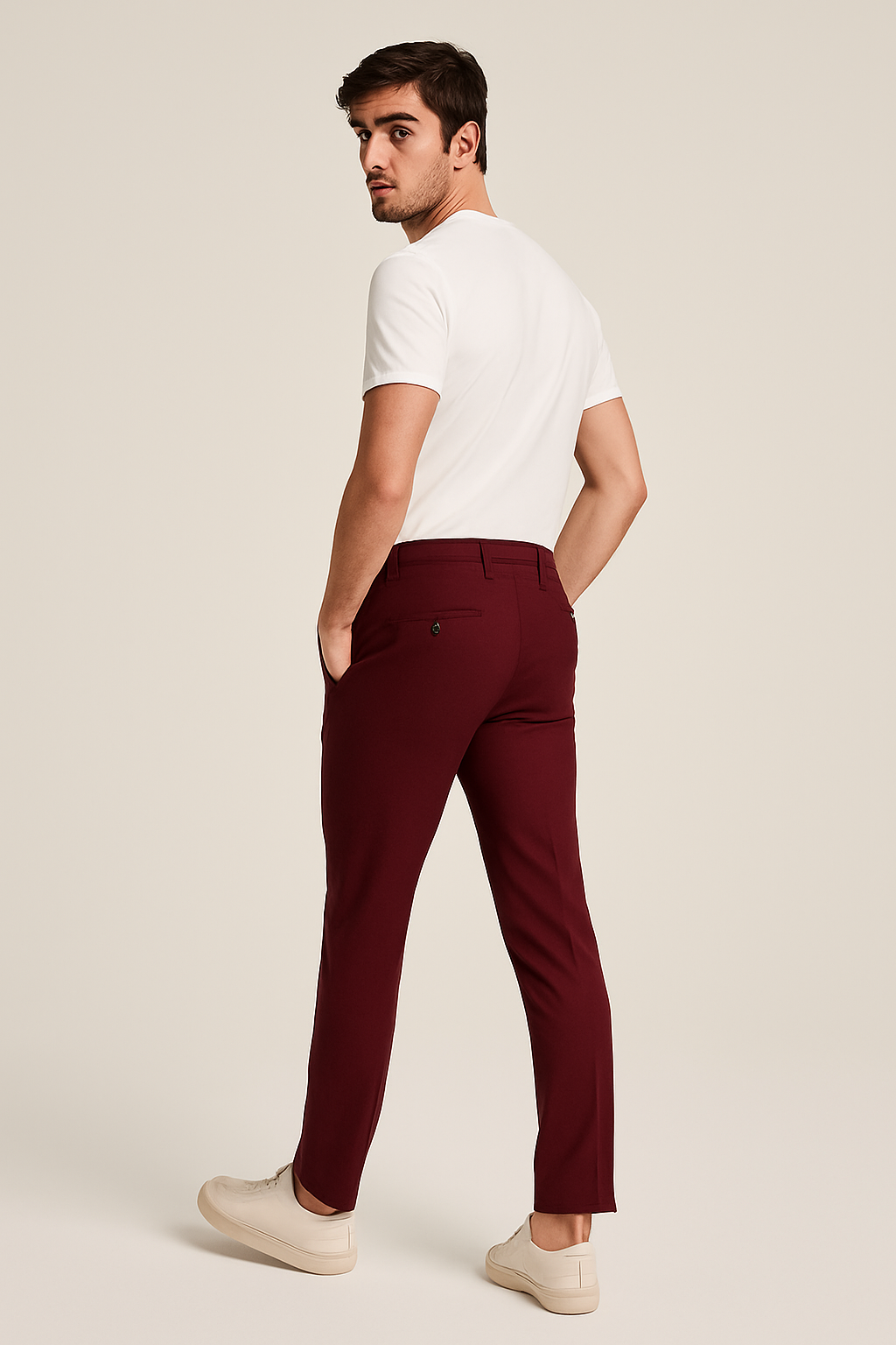 Herren Slim Fit Maßanzug-Hose Business Classic