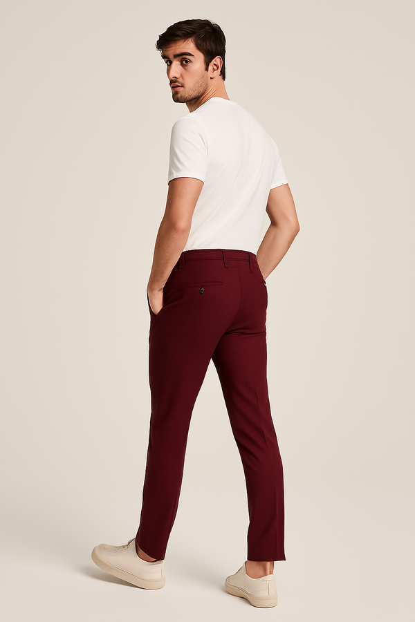 Herren Slim Fit Maßanzug-Hose Business Classic