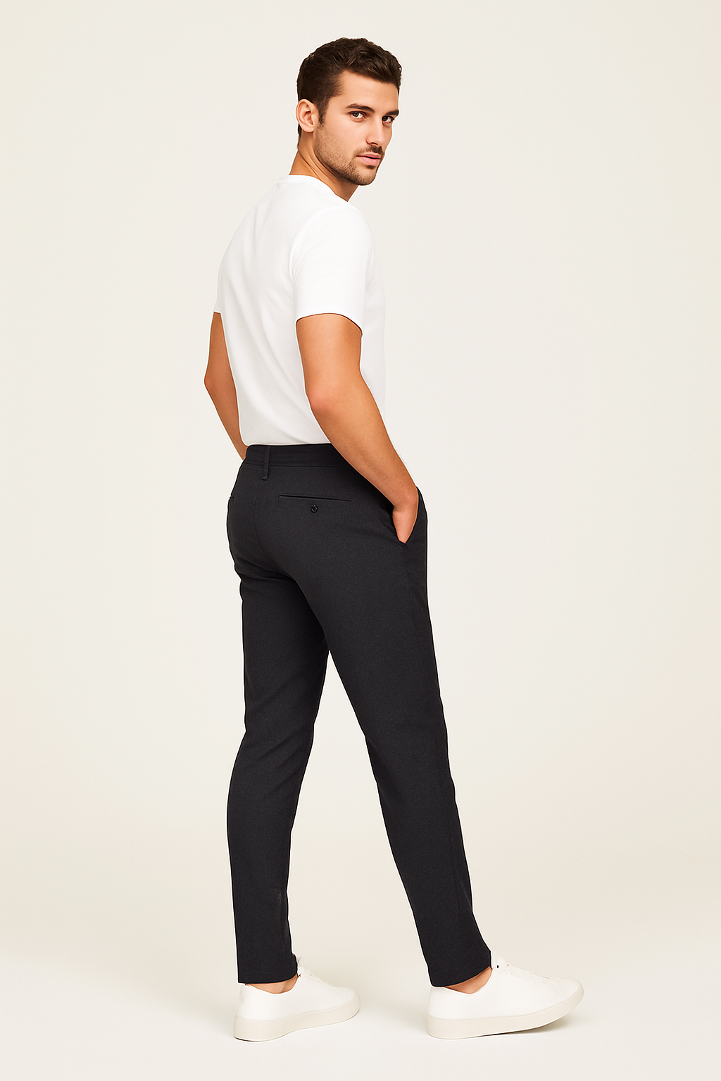 Herren Slim Fit Maßanzug-Hose Business Classic
