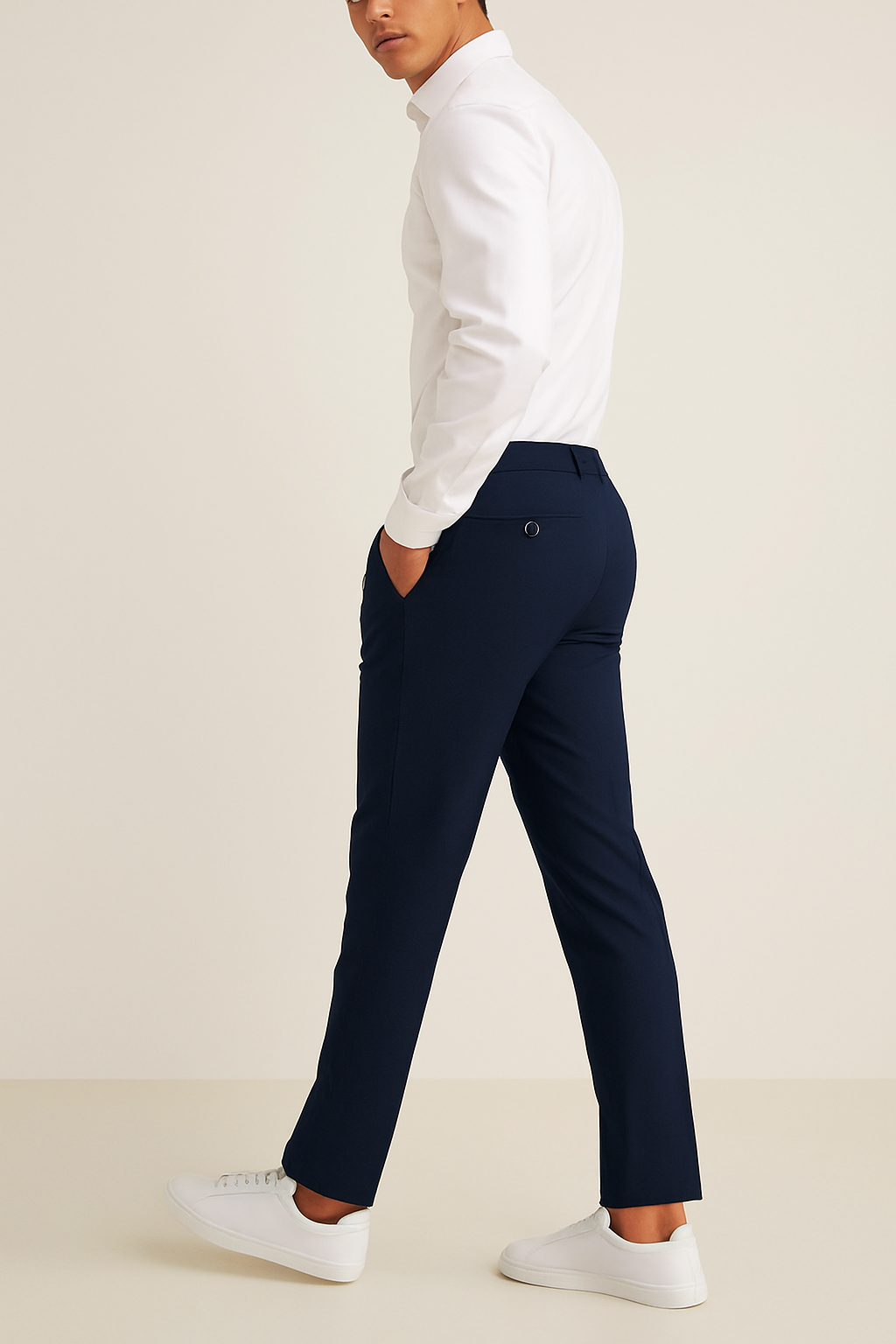 Herren Slim Fit Maßanzug-Hose Business Classic