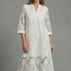 Damen Besticktes Midi-Kleid Relaxed Fit Freizeit Elegant