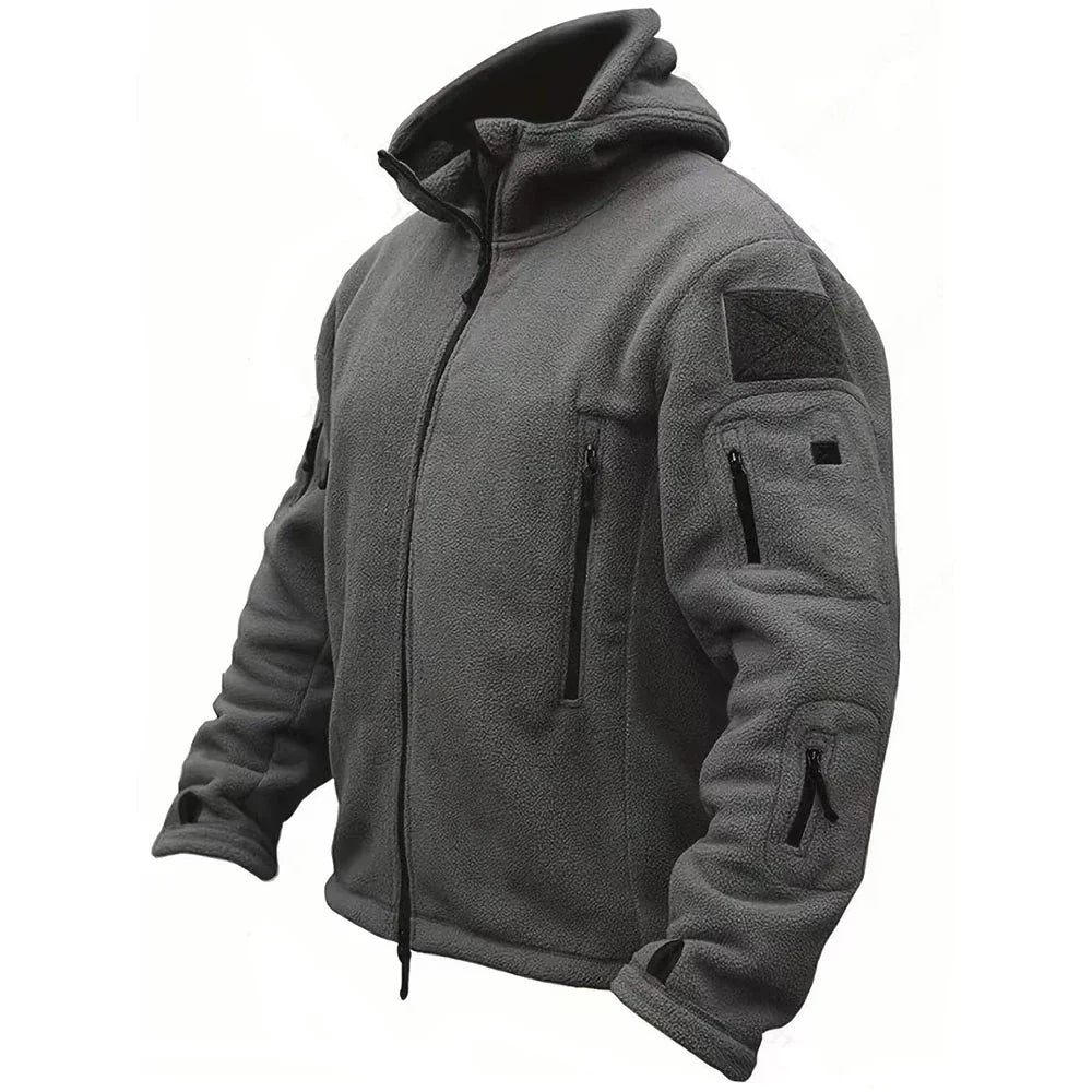 Taktische Kapuzenfleecejacke Herren Regular Fit Freizeit