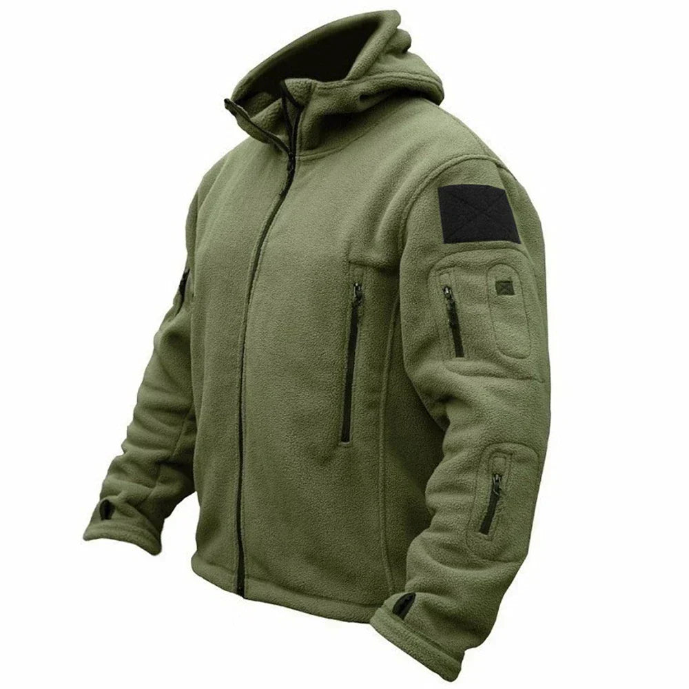 Taktische Kapuzenfleecejacke Herren Regular Fit Freizeit