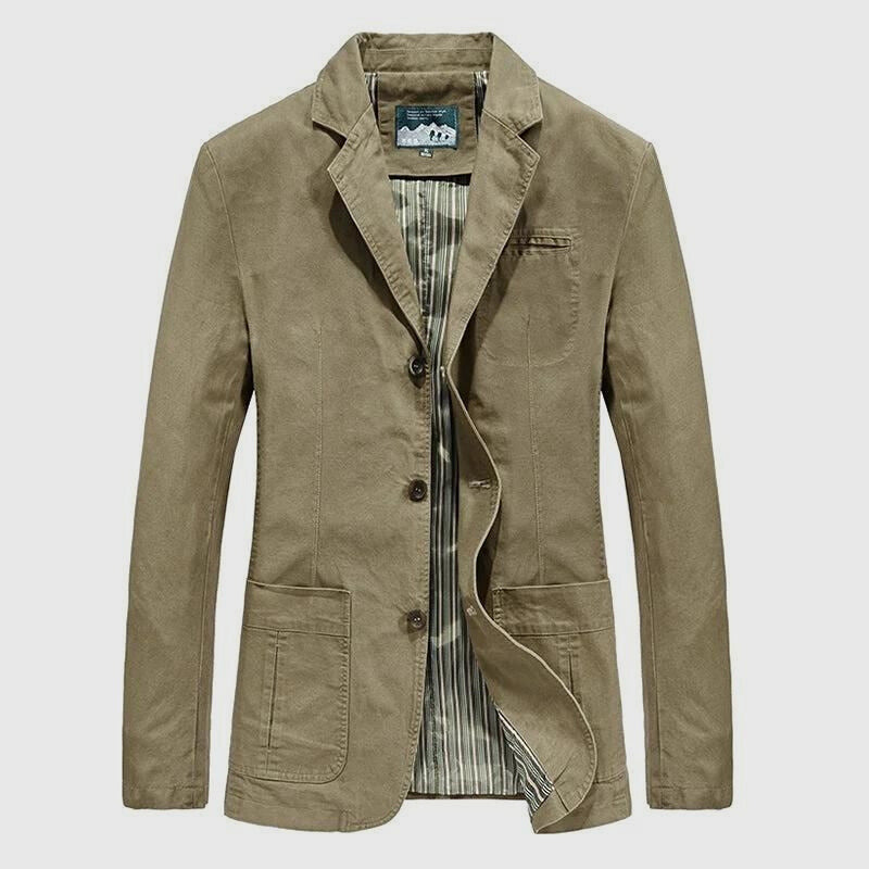 Moderne Blazerjacke für Herren mit Knopfverschluss | Lässiger Stil für Alltag und Büro 0