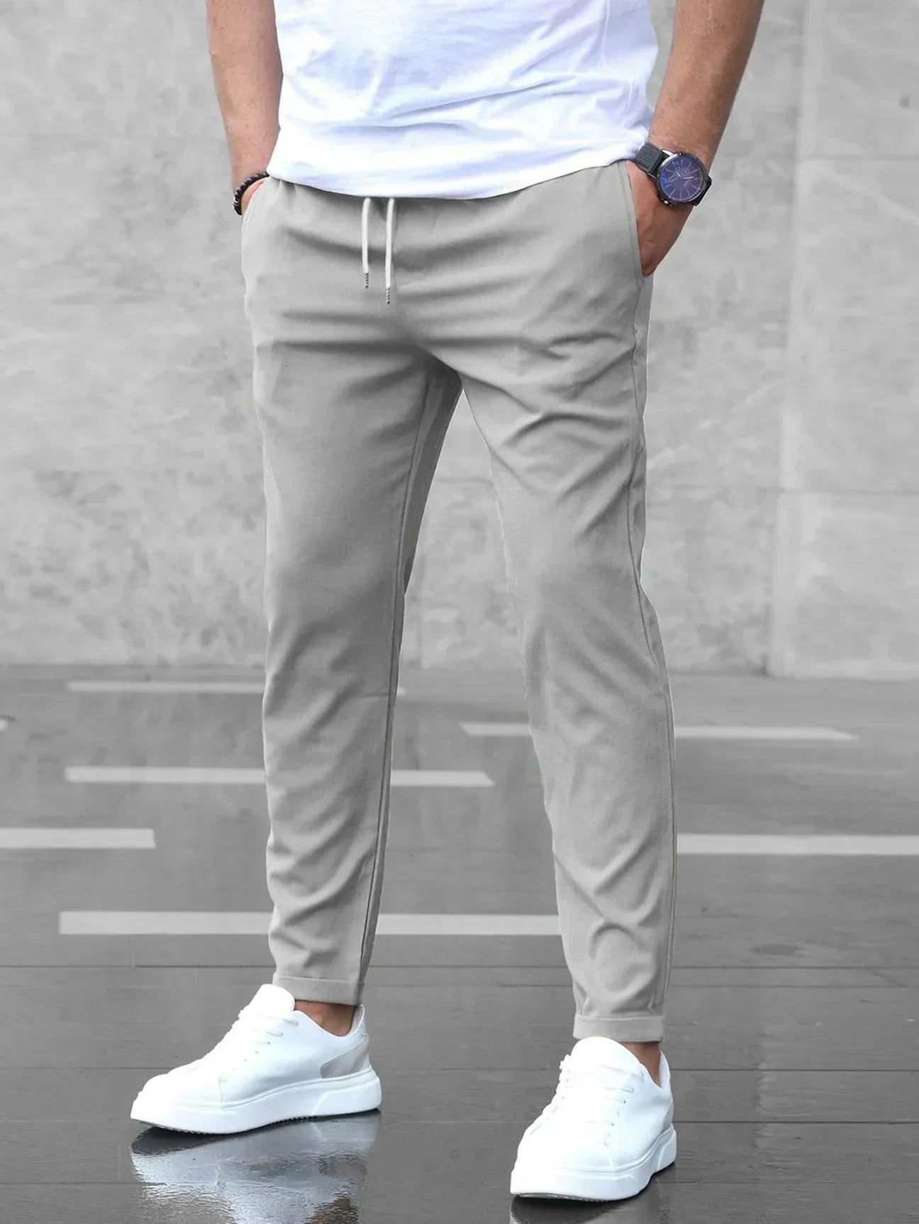 Moderne Slim Fit Herrenhose mit Kordelzug | Bequeme Passform für Alltag 0
