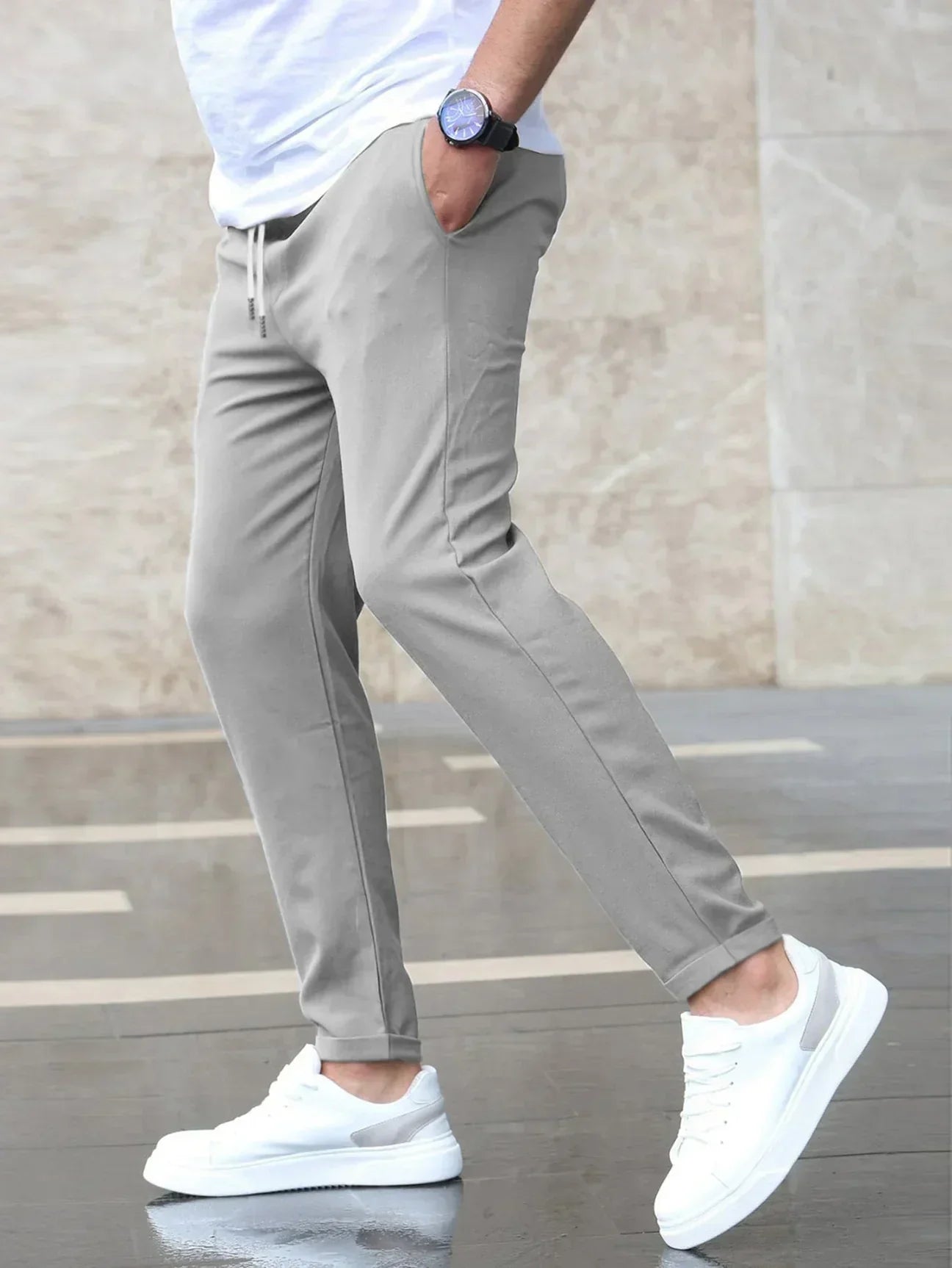 Moderne Slim Fit Herrenhose mit Kordelzug | Bequeme Passform für Alltag 1