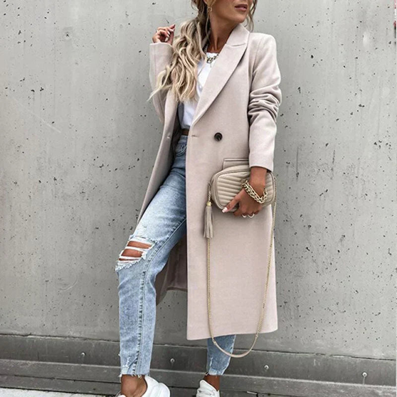 Elisa I Damenmantel Regular Fit Lang Freizeit und Business