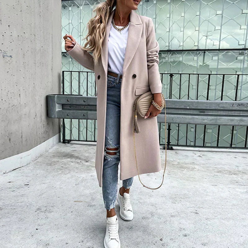 Elisa I Damenmantel Regular Fit Lang Freizeit und Business