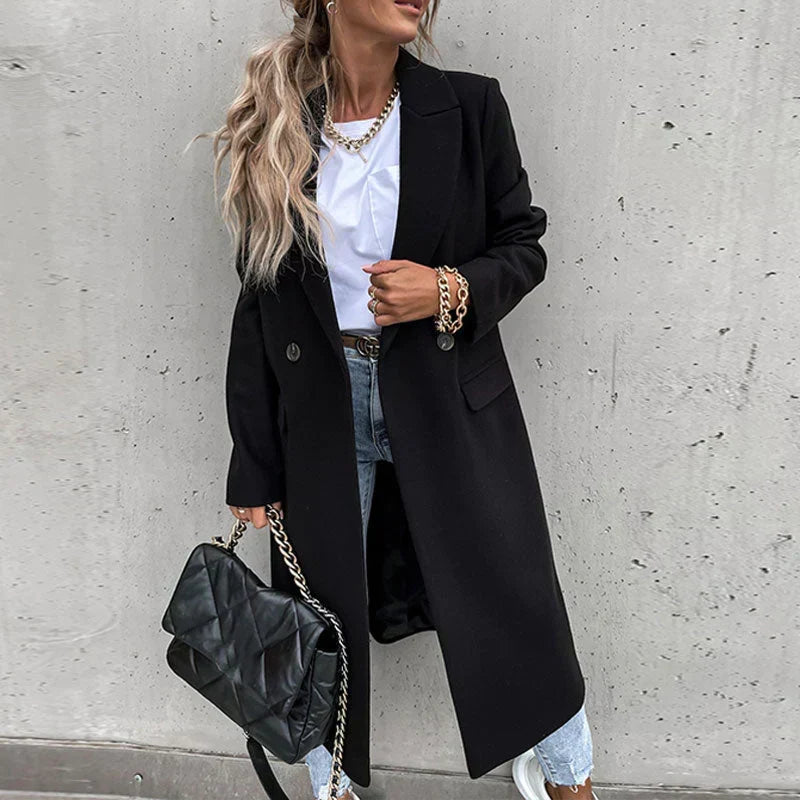 Elisa I Damenmantel Regular Fit Lang Freizeit und Business
