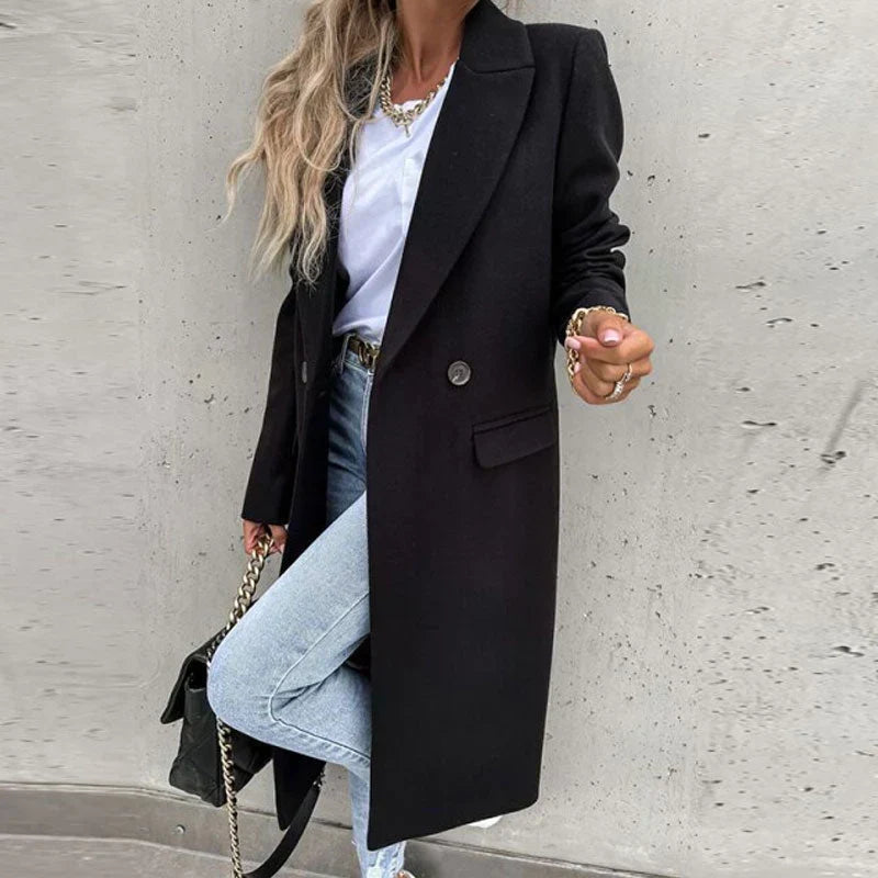 Elisa I Damenmantel Regular Fit Lang Freizeit und Business
