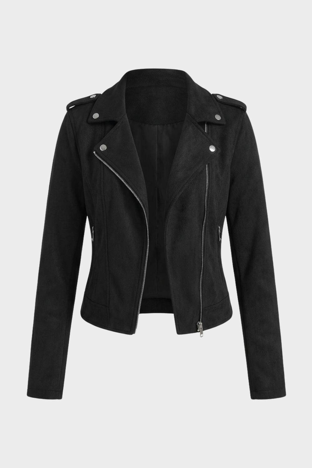 Damen Bikerjacke Slim Fit Casual mit Reverskragen