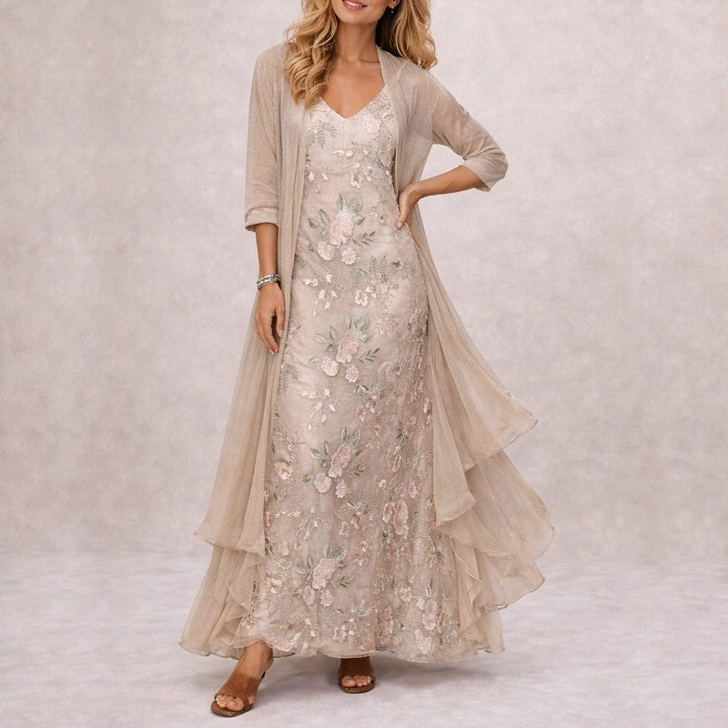 Damen Maxikleid Regular Fit Freizeit mit Blumenmuster