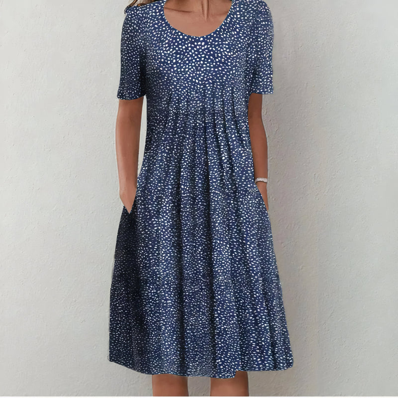 Damen Stoffkleid Regular Fit Freizeit Elegant Blumig