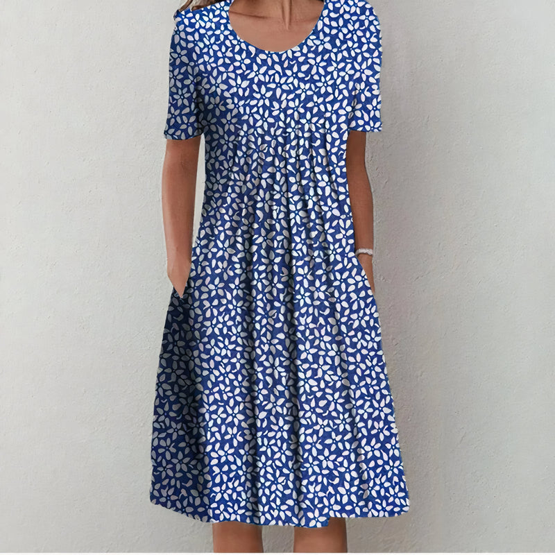 Damen Stoffkleid Regular Fit Freizeit Elegant Blumig