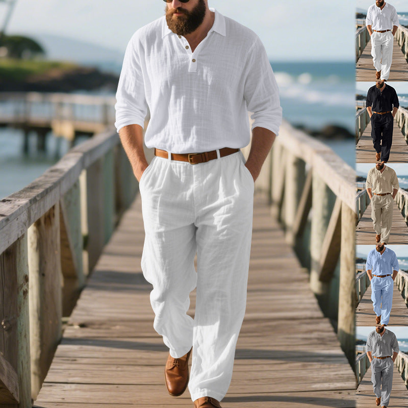Zweiteiler Herren Casual Poloshirt Bequemer Bund