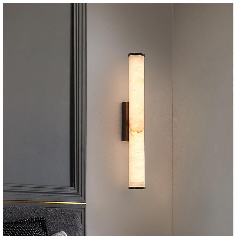 Wandleuchte Minimalistisch Kupfer Marmor LED Wohnzimmer