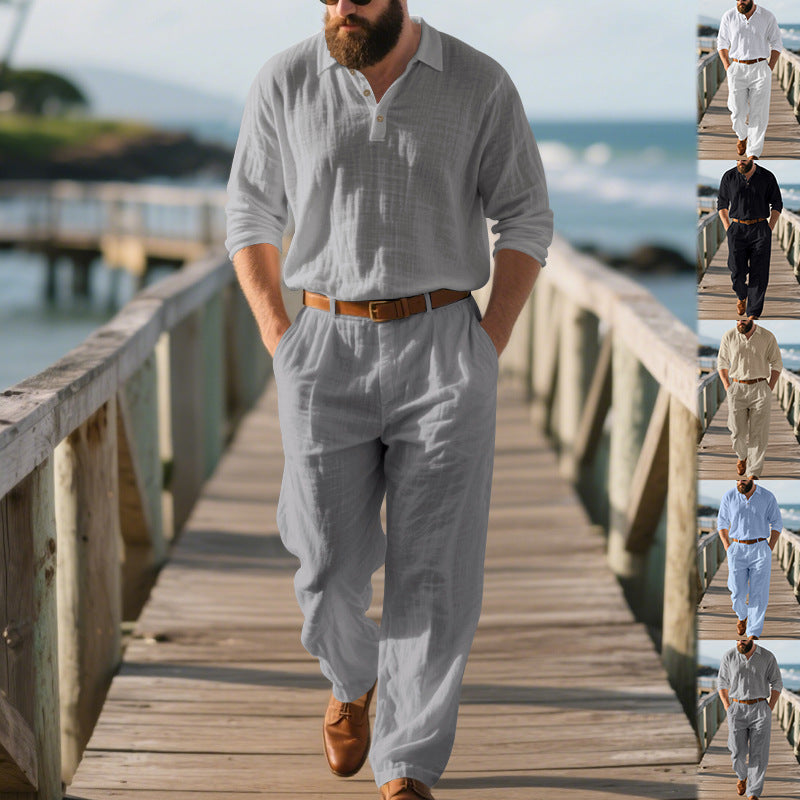 Zweiteiler Herren Casual Poloshirt Bequemer Bund