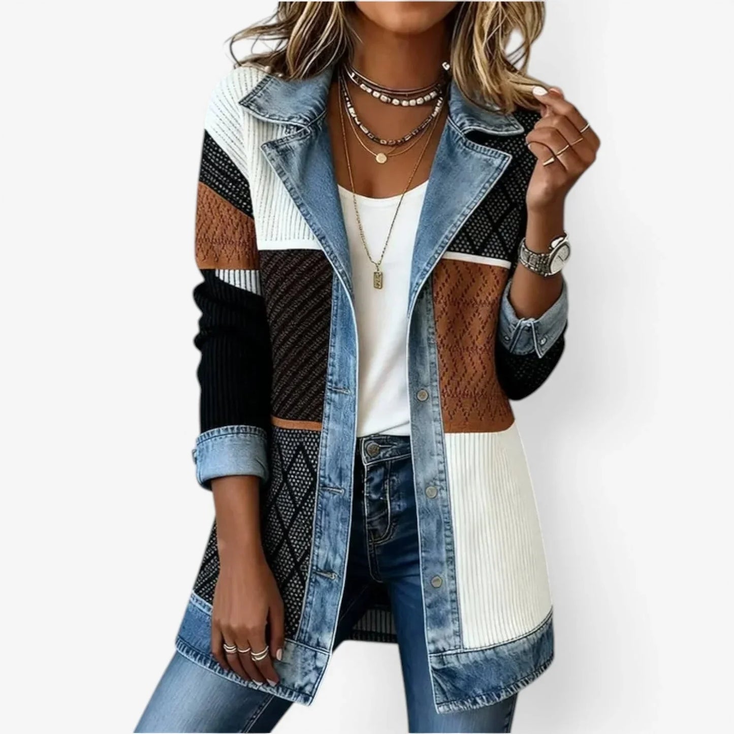 Damen Slim Fit Denimjacke Casual Modern vielseitig