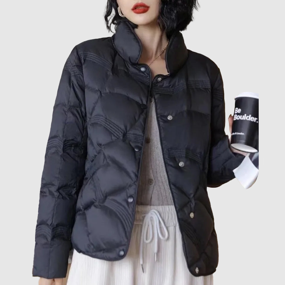Damen Winter-Steppjacke Regular Fit Freizeit mit Druckknöpfen