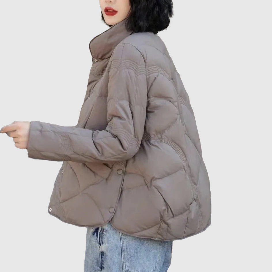Damen Winter-Steppjacke Regular Fit Freizeit mit Druckknöpfen