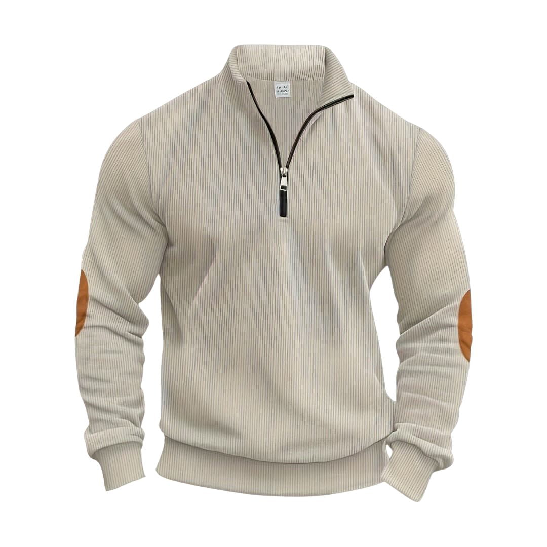 Herren Pullover Regular Fit Casual mit gerippten Bündchen