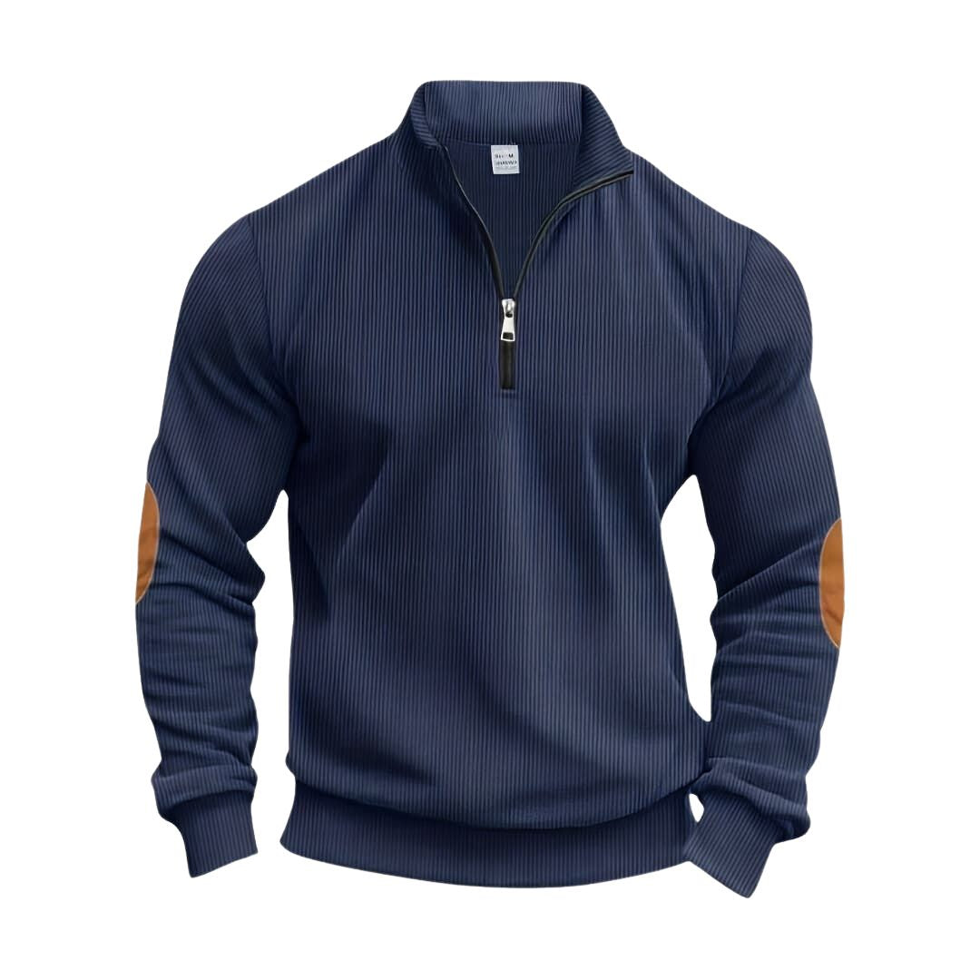 Herren Pullover Regular Fit Casual mit gerippten Bündchen