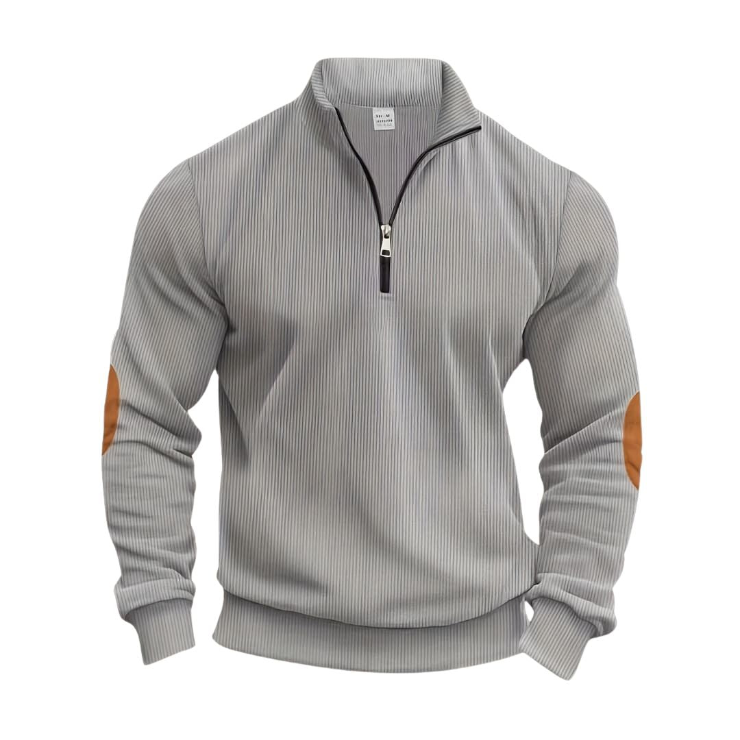 Herren Pullover Regular Fit Casual mit gerippten Bündchen