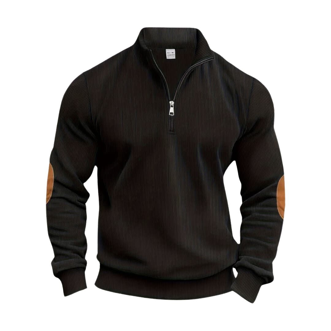 Herren Pullover Regular Fit Casual mit gerippten Bündchen