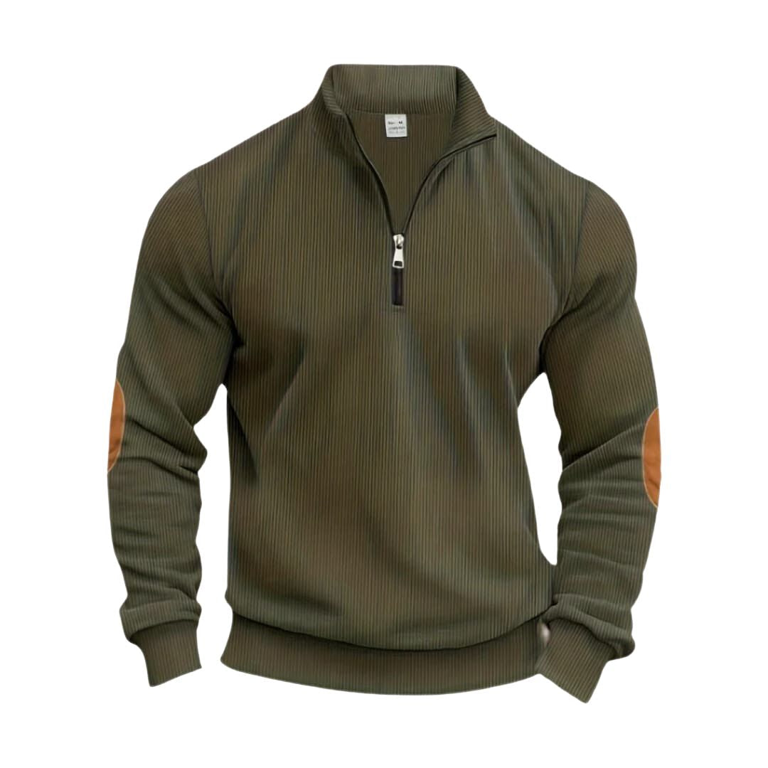 Herren Pullover Regular Fit Casual mit gerippten Bündchen