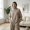 Damen Oversized Rollkragenpullover Casual Relaxed Fit