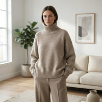 Damen Oversized Rollkragenpullover Casual Relaxed Fit