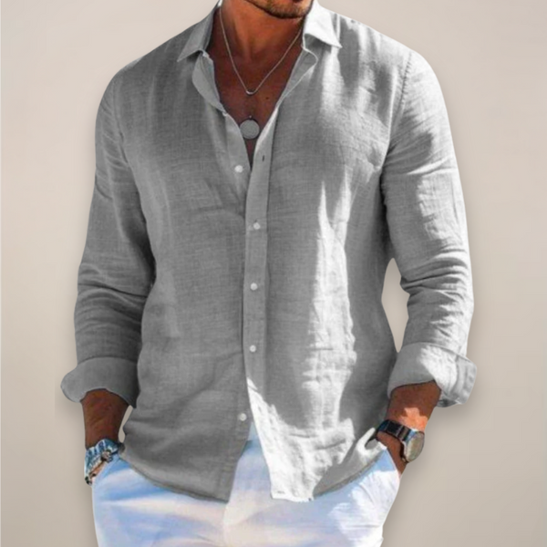 Chemise homme manches longues printemps été col classique
