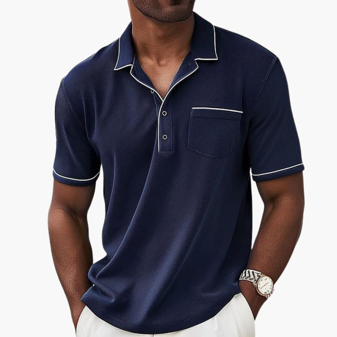 Herren Polo Shirt mit Knopfleiste und Brusttasche für den Alltag