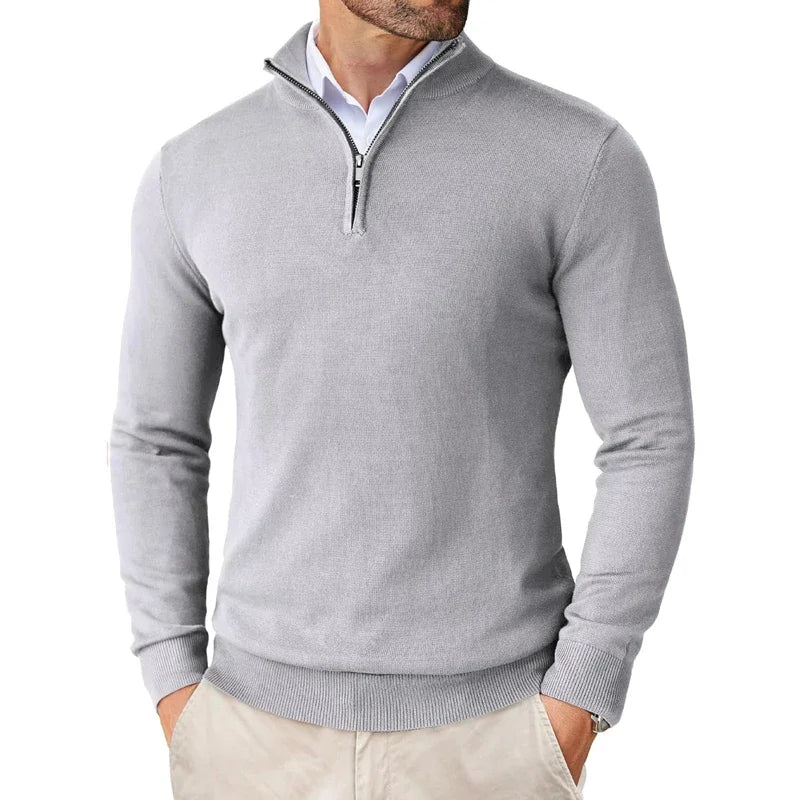 Herren Slim Fit Quarter-Zip Pullover Smart Casual