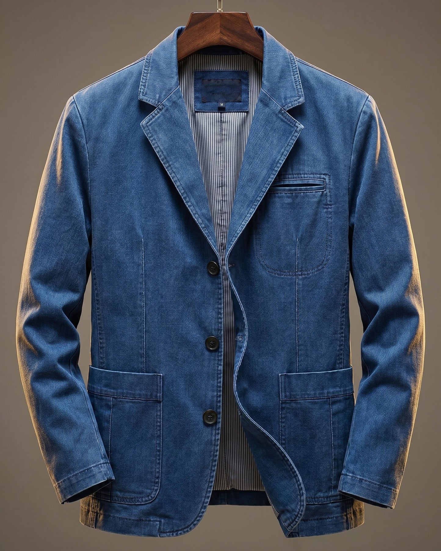 Blazer Herren Slim Fit Freizeit aus schwerem Denim