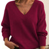 Damen Pullover Relaxed Fit Casual mit V-Ausschnitt