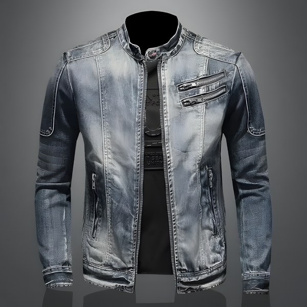 Herren Jeansjacke Retro Vintage Denim Leicht Frühling Sommer
