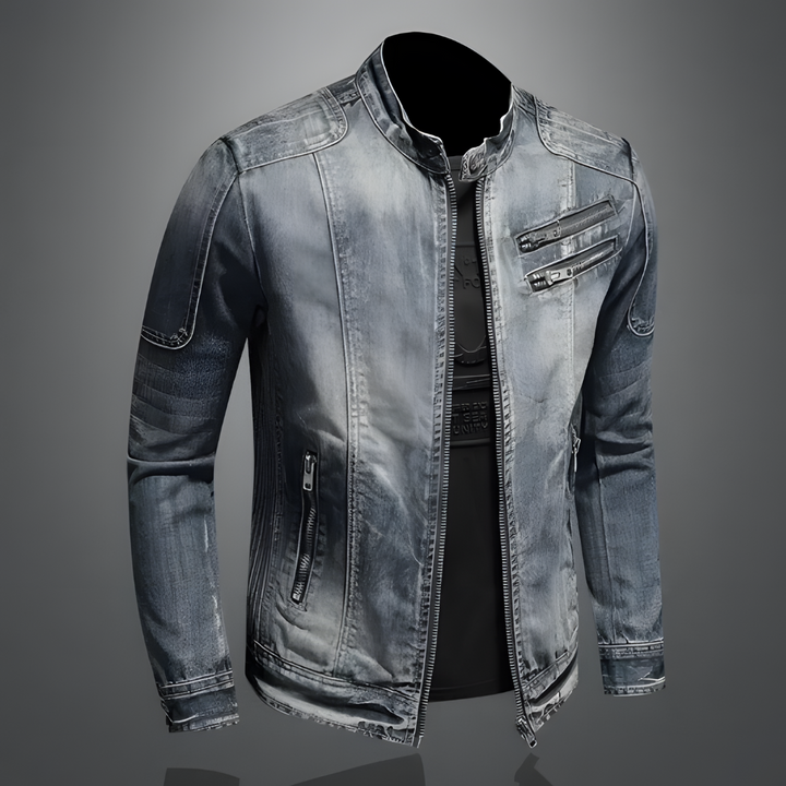 Retro-Jeansjacke für Männer mit Vintage-Waschung | Leichter Denim für Lässige Sommerlooks 1