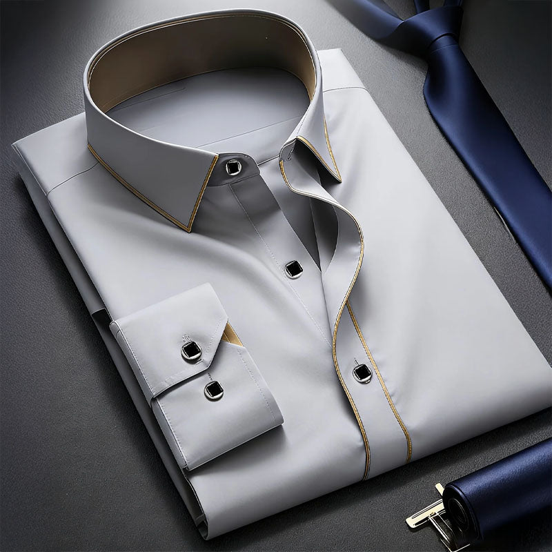 Langarmhemd Herren mit Kontrastbesatz für elegante Anlässe