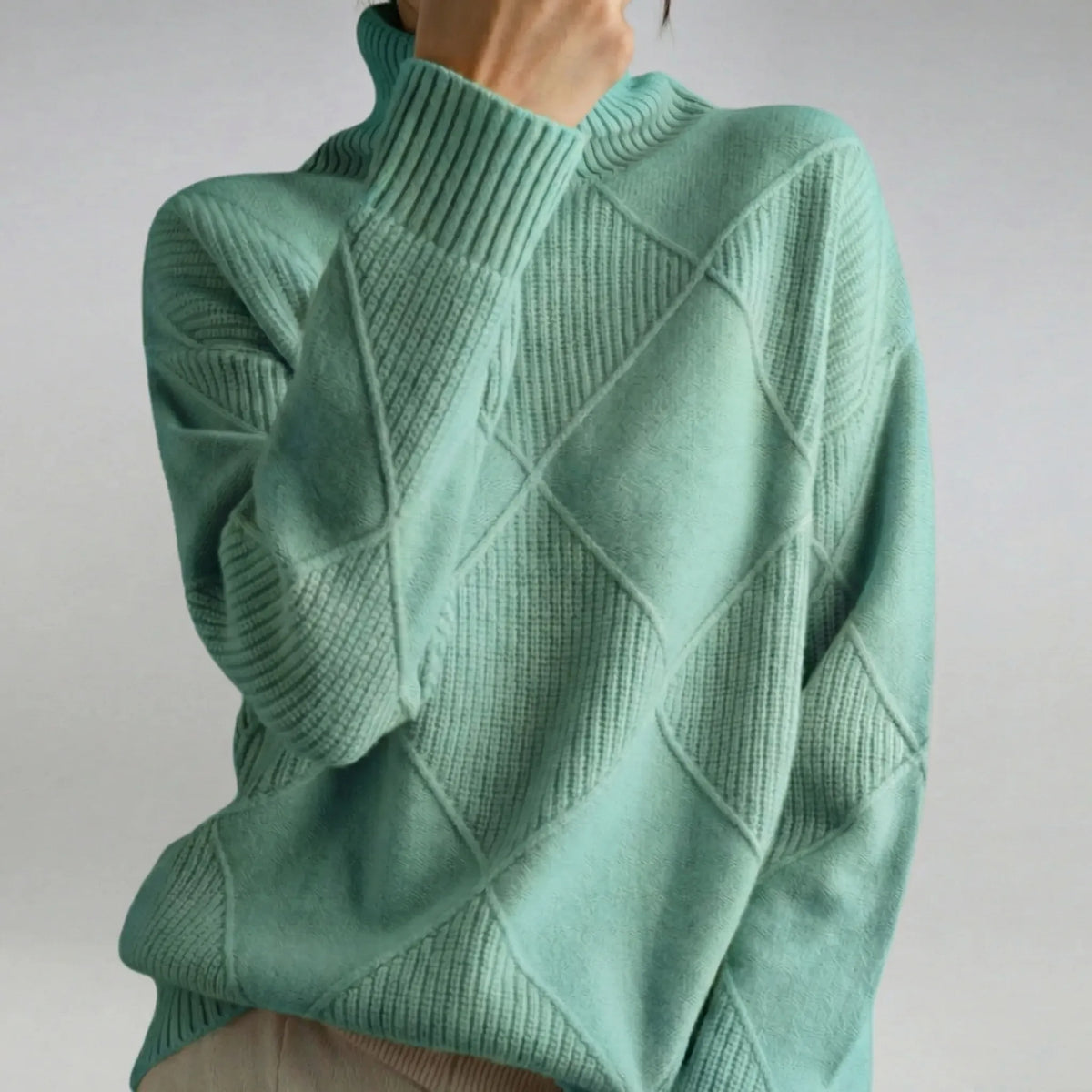 Damen Rollkragenpullover Weite Passform Casual Winter